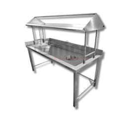 Soiled dish Landing table with OH Glass Rack